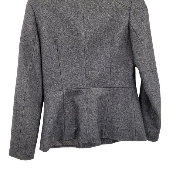 H&M Coat Wool Blend Peacoat Short Versatile Military Collar Button Up Gray 6 - Picture 16 of 16